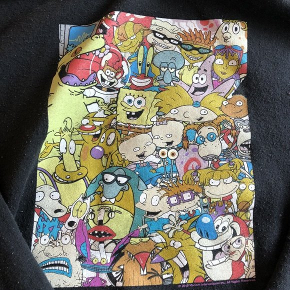 Men's L Ren And Stimpy Catdog Hey Arnold Nickelodeon And More Hoodie Black - Picture 3 of 6